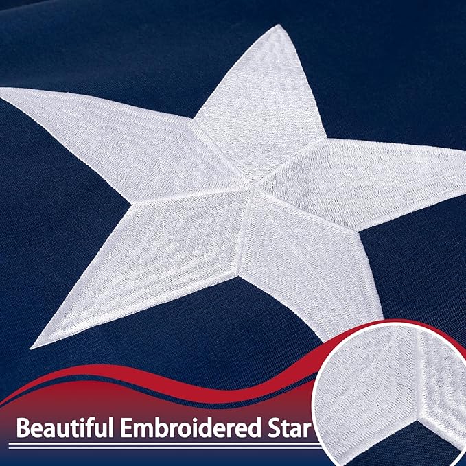 Texas Flag 4x6 ft Deluxe Super Tough Series, Heavy Duty Spun Polyester, All Weather TX Flag High Wind with Embroidered Stars, Brass Grommets, Sewn Stripes, Durable Texas Flags Outdoor Outside
