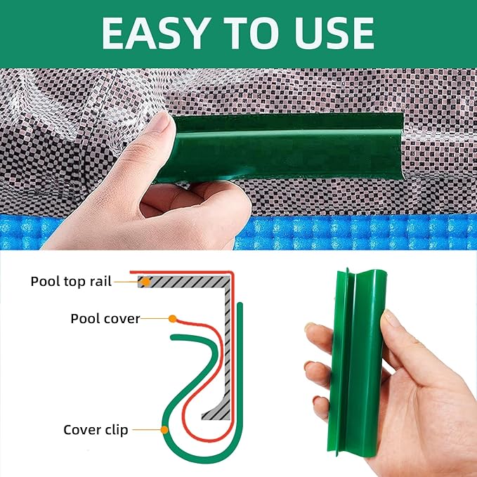 72 PCS Pool Cover Clips for Above Ground Pools Winter Cover Clip for Pool Securing-Pool Cover Clamps Greenhouses PVC Pipe Clamp Cover Clip for Pool with Metal Railing
