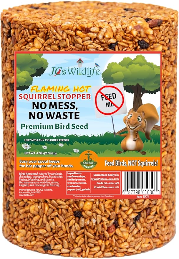 JCs Wildlife Squirrel Stopper No Mess, No Waste Large Cylinder with Hole 4.5lbs