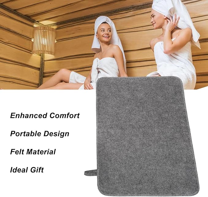 Sauna Cushion, Felt Sauna Cushion with Hanging Ring, Breathable Sauna Mat for Inside Sauna or Steam Rooms, Quick Dry Design Sauna Seat Cushion, Sauna Accessories