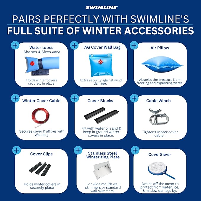 SWIMLINE HYDROTOOLS Air Pillow For Above Ground Pools Cover Winterizing 3-Pack | 4 x 4 ft Cushion Swimming Pool Closing Winter Kit | Cold Resistant Ice Equalizer Thick Pillows Accessories | 1144 ACC44