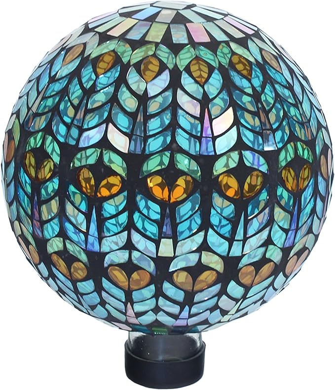 Echo Valley 8269 Mediterrano Mosaic Gazing Globe Outdoor Décor for Lawns and Gardens, Multicolor, 10 inches