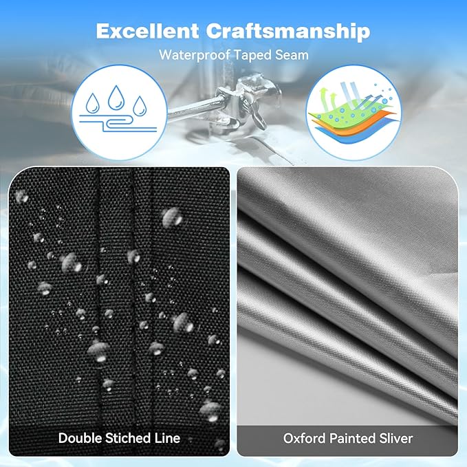 24 Ft Round Pool Cover with Reflective Strips, 420D Swimming Pool Cover for Above Ground Pools, Solar Cover with Drawstring and Ground Nails for Dustproof, UV Protected
