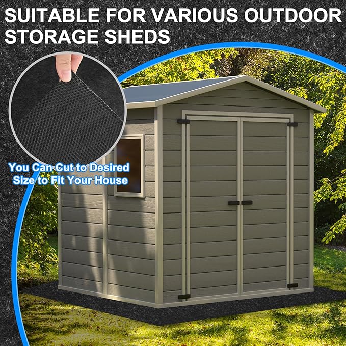 3 mm Thickened Outdoor Storage Shed Mat, 3x5 ft Waterproof Shed Flooring Mat for Patio Furniture Floor Protecting from Wear/Liquid/Dust/Oil, Non-Slip Felt Rubber Rug Pad [Grey]