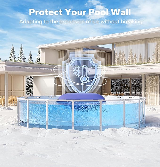 Pool Pillows for Above Ground Pools, Winterizing Ice Equalizer 0.5mm Ultra Thick Pool Cover Air Pillow for Winter, Pool Closing Kit for Above-Ground Swimming Pool (Winter Blue, 4x8 2p)