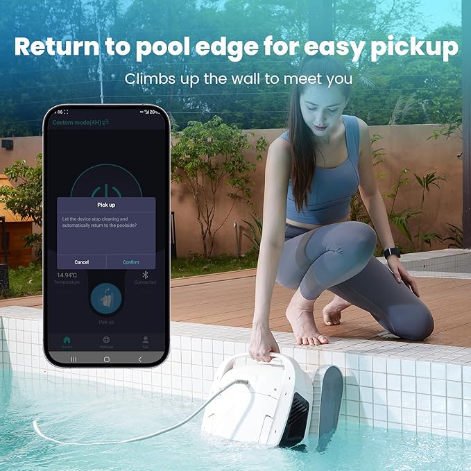 Poolmate Hydro 4 Corded Robotic Pool Cleaner, Pool Vacuum for Inground Aboveground Pools, 4.1L Filter Basket, Floor Wall Waterline Cleaning, Pool Cleaner Robot Ideal for Pools up to 50 FT in Length