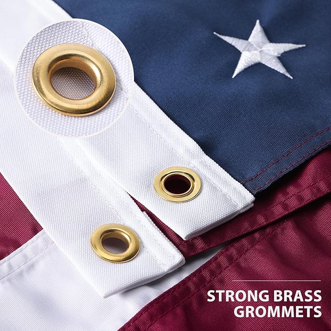 American Flag 3x5 Ft Ultra Durable Tear-Resistant Series, Made From Heavy Duty Water Resistant Polyester Canvas Embroidered Stars, Sewn Stripes, Brass Grommerts US/USA Flags Perfect for Outside