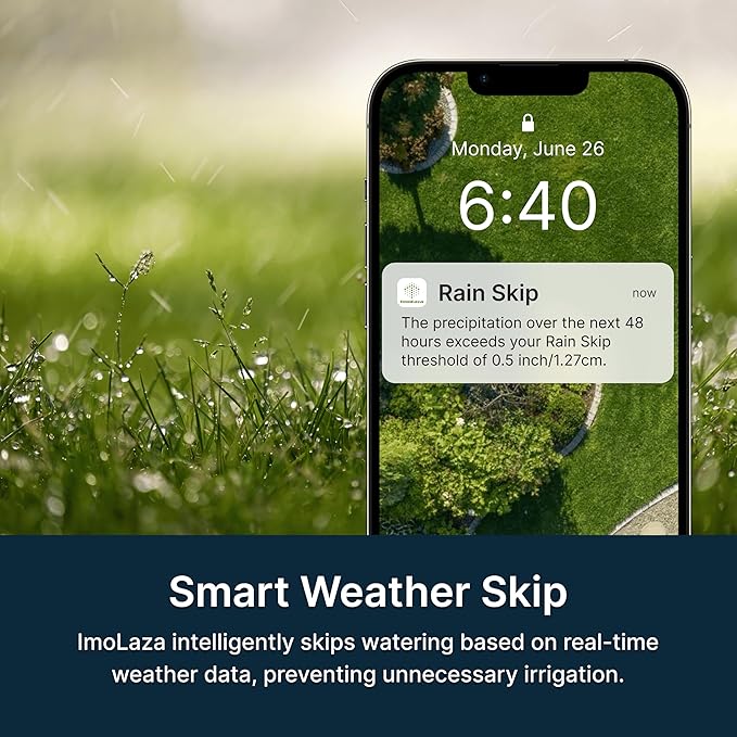 ImoLaza 8-Zone Indoor Smart WiFi Sprinkler System Controller, Easy Install Irrigation Timer for Lawn & Garden, Water-Saving Automatic Sprinkler Timer/Controller with Mobile App, Compatible with Alexa