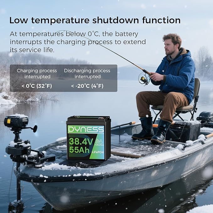 36V 55Ah Trolling Motor Low-Temp Protection LiFePO4 Battery Buit in 150A BMS, Deep Cycle GC2 Lithium Iron Phosphate Battery Perfect for 36V Trolling Motors, Marine, Boat, Home Energy