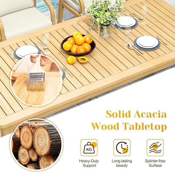 Acacia Wood Outdoor Dining Set