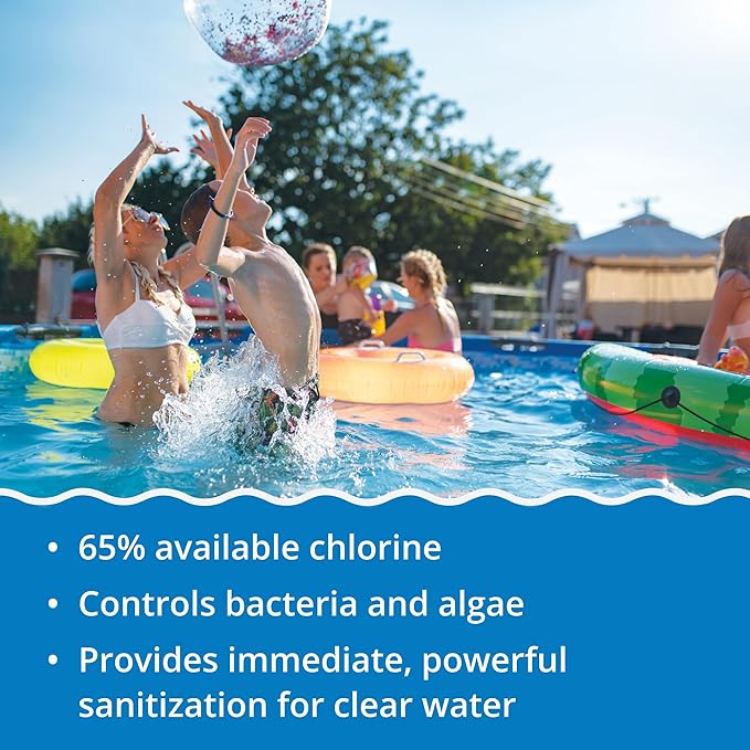 In The Swim Chlorine and Shock Bundle for Sanitizing Swimming Pools – Includes 10 Pound Bucket of 4-Inch Chlorine Sticks and 6 x 1 Pound Bags of 68% Cal-Hypo Pool Shock
