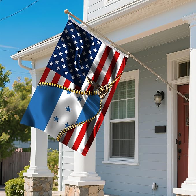Vintage American America Usa Hondurans Honduras Flags For Outside Yard 3x5 Ft Double Sided Printed 100d Polyester Lightweight Garden Welcome Outdoor Banner Brass Grommets