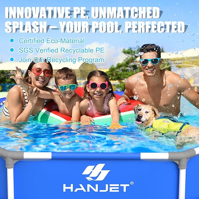PE Round Above Ground Pool - 10ft x 30inch Outdoor Round Frame Above Ground Swimming Pool Set for Kids Adults Dog