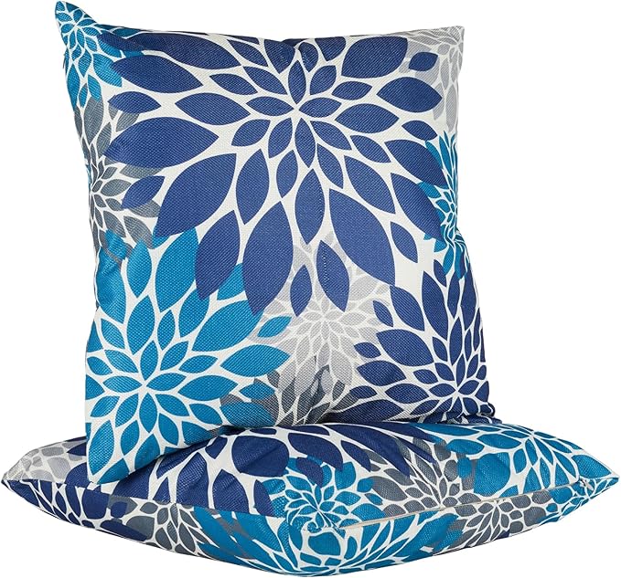 Outdoor Throw Pillows Waterproof Set of 2 Patio Pillows 18×18 Inch Decorative Pillows for Bed, Couch, Sofa and Patio Furniture