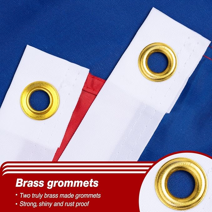 Dominican Republic Flag 3x5 ft Outdoor, Double Sided 3 Ply Heavy Duty Dominican National Country Flag, 100% Quality Polyester Dominicana Banner with Brass Grommets 4 Rows Stitches