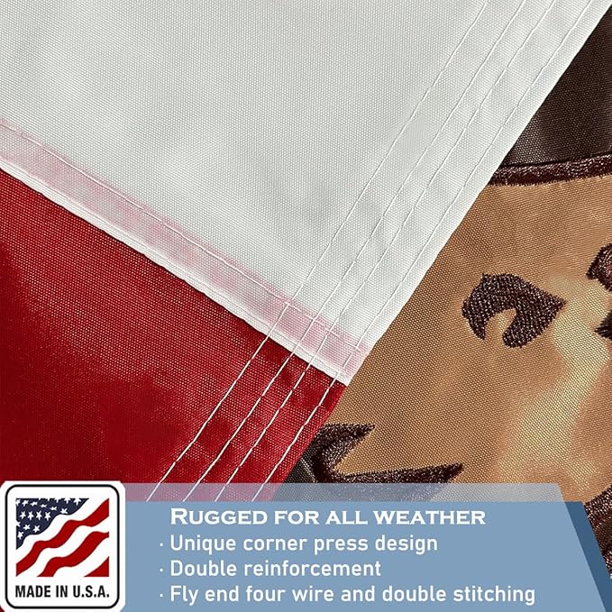 California Republic State Flag 3x5 Outdoor Heavy Duty Double Sided 340D Nylon Vivid Color Anti-Fading with 2 Brass Grommets for Home/Company/Indoor Outdoor Decoration