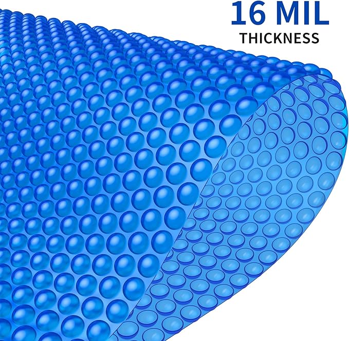 BigXwell 12 Foot Round Solar Pool Cover, 16-mil Blue Pool Covers for Above-Ground and In-Ground Pools, Heavy-Duty Insulating Cover, Solar Blanket Cover for Swimming Pool