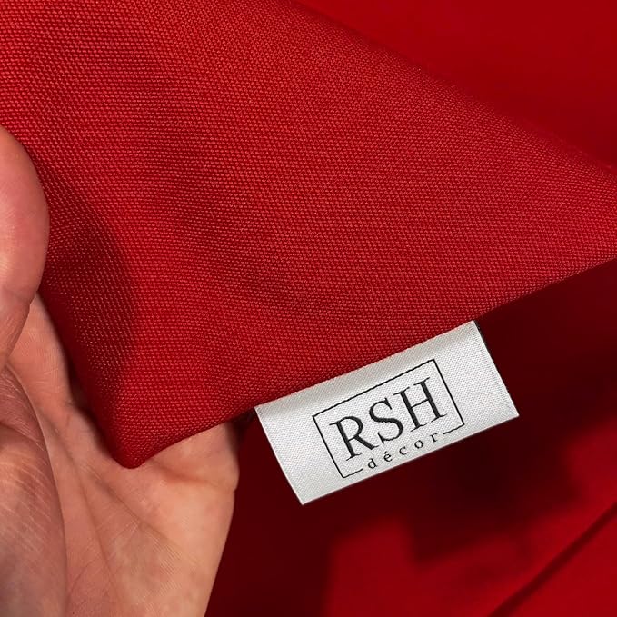 RSH DECOR: Sunbrella Pillow Covers Set of 2 | Covers Only - 20" x 12" | Outdoor Lumbar Pillow Covers Crafted with Sunbrella Performance Fabric | Canvas Jockey Red