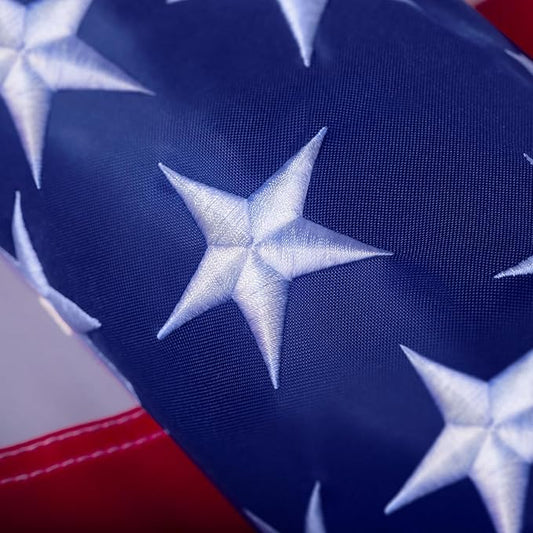 American Flag 6x10 ft Outdoor Long Lasting US Flag, Heavy Duty Polyester, Embroidered Stars, Sewn Stripes, Brass Grommets, UV Protection Perfect for Outdoors! USA Flag