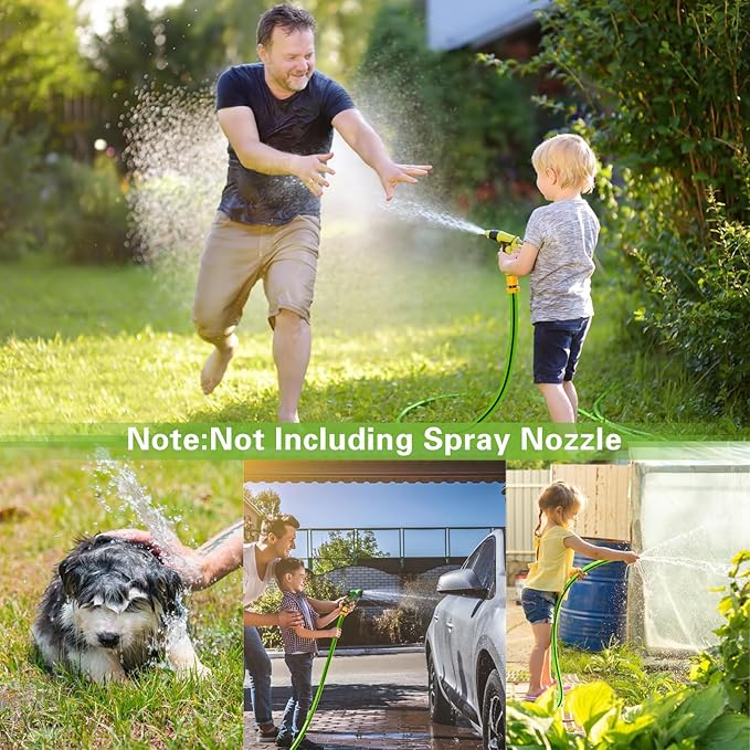 Hybrid Hose 75ft x 5/8", Short Garden Water Hose Heavy Duty, Flexible, Lightweight Hybrid Water Hose with Swivel Handle,3/4'' Brass Fittings, Available For Reel Cart Backyard Burst 500 PSI