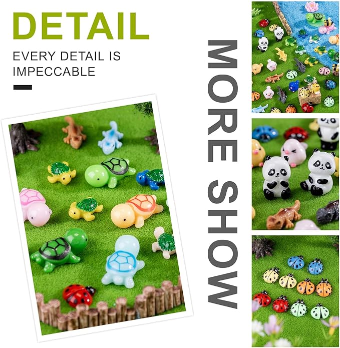 Mini Small Animal Figurines, 54 Pieces Mini Marine Resin Animals, Marine Animals Decorative Decorations, Miniature Landscape Decorative Sets, Fairytale Gardens