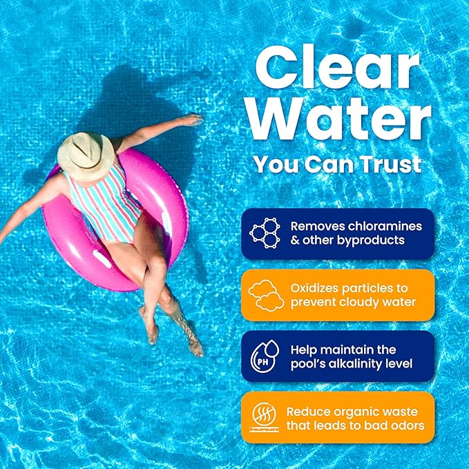 Pool Shark 68% Calcium Hypochlorite Pool Shock for Swimming Pools - 24 Pack Chlorine Granules - 1 lb Bags Pool Chlorine Shock Treatment for Inground & Above Ground Pools - Fast-Dissolving Chlorine