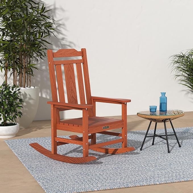 SERWALL Outdoor Rocking Chair Orange