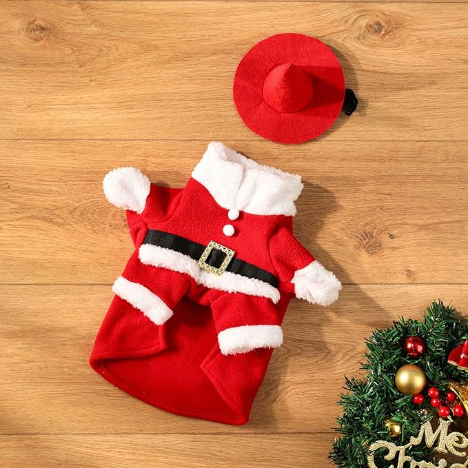 Christmas Goose Outfit Santa Porch Goose Outfits Xmas for 23" Yard Lawn Outdoor Garden Patio Statue Santa Holiday Decor