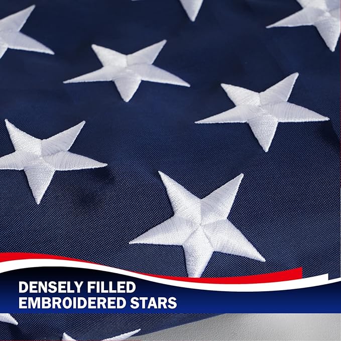 Homissor American Flag 2x3 for Outside USA US Flags Heavy Duty Outdoor Embroidered Stars Sewn Stripes Indoor With Brass Grommets