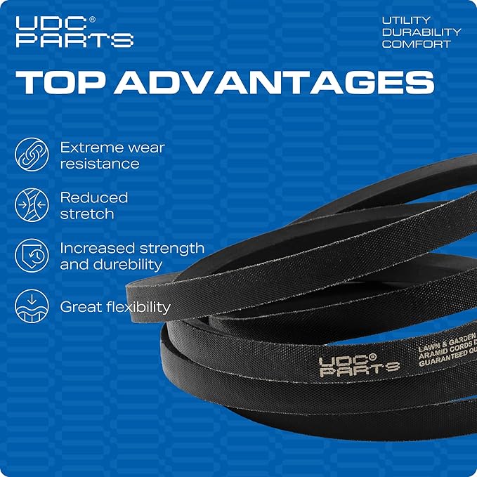 UDC Parts Snow Thrower Auger Belt 754-04195 / Aramid Cord / 37.00 inch/for Troy Bilt Cub Cadet Craftsman MTD 754-04195A 954-04195A 954-04195