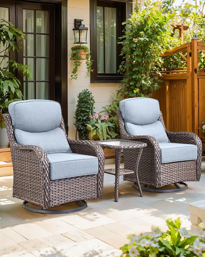 Luxury 24x24x6 Inch Smile Outdoor Cushions for Patio 5 Piece Set - Set of 5 Zippered Outside Pillows for Wicker Dining Rocking Swivel Chairs Loveseat Couch Sectional Sofa - Baby Blue