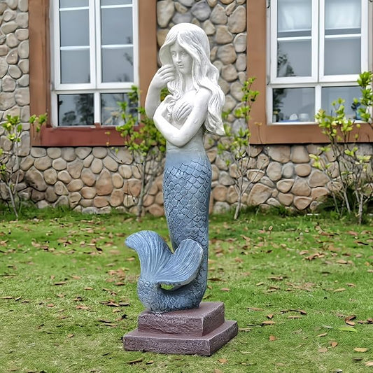 Large 37 - Inch Mermaid Statue Outdoor Decor for Garden, Patio, Yard, Lawn, Porch