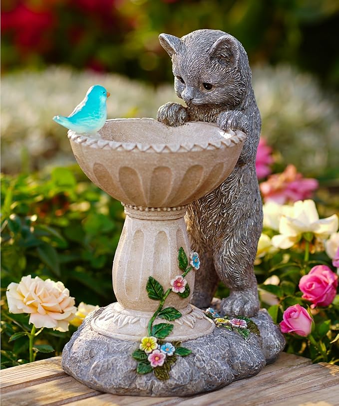 Nacome Solar Cat Garden Decor: Outdoor Statues Ornaments for Outside Decorations Yard Art Lawn Porch Patio Balcony - Christmas Birthday Gifts Choice for Mom Grandma Women Lover