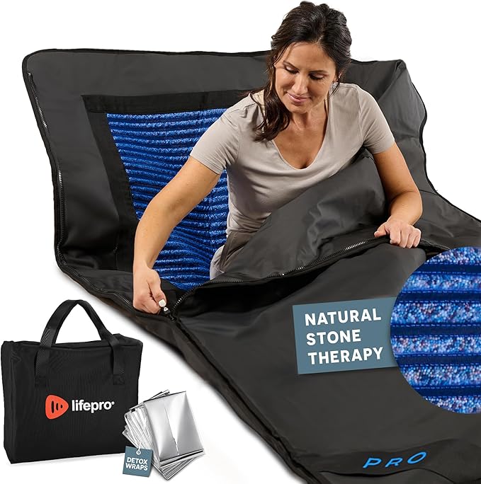 LifePro RejuvaWrap Far Infrared Sauna Blanket for Detox & Relaxation – Available in 5 Colors & 3 Models – Portable Sauna Blanket Infrared for Muscle Relief, Circulation & Recovery – 9 Heat Levels