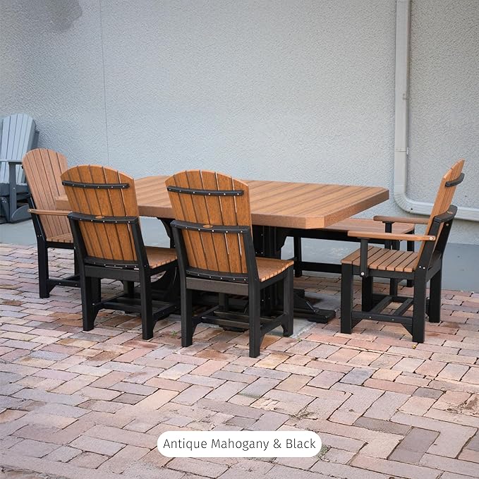 LuxCraft Poly 4' x 6' Rectangular Dining Table, 36.25" Height, Outdoor Patio Table, Made with Recycled Plastics, Made in USA (Weatherwood)