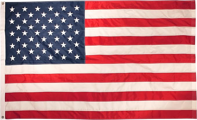 Super Tough 2ft x 3ft Sewn Nylon American Flag (Imported) | All-Weather Outdoor Flag | Embroidered Stars & Sewn Stripes | Heavy Canvas Heading with Brass Grommets | Fade & Fray Resistant
