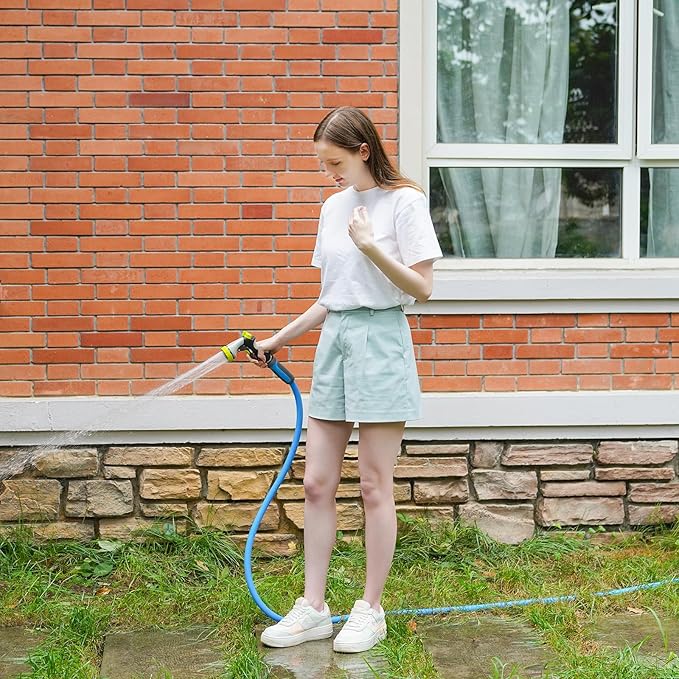 Fevone Garden Hose 55 ft., Lightweight Hybrid Water Hose, Flexible and Durable, Leak-Free Connections