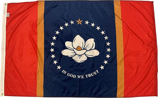 FlagSource Mississippi Nylon State Flag, Made in the USA, 5x8'