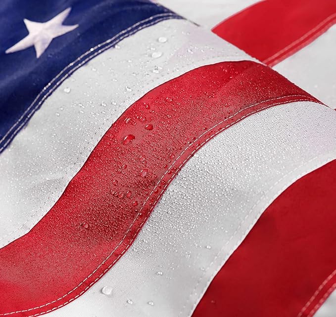 American Flag 8x12 ft: Long Lasting US Flag, Heavy Duty Nylon, Embroidered Stars, Sewn Stripes, Brass Grommets, UV Protection Perfect for Outdoors! USA Flag
