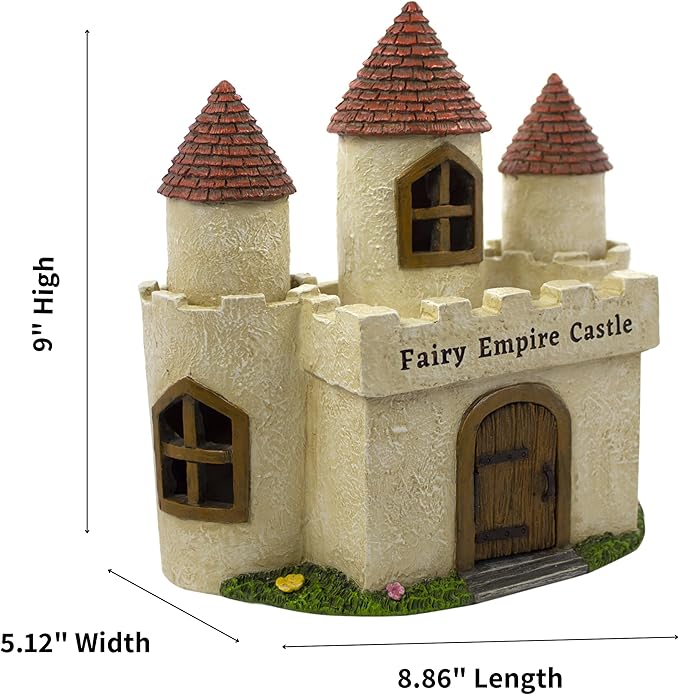 PRETMANNS Fairy Garden House – Large Fairy House for Outside – 9” High with Door That Opens – Sturdy Fairy Garden Building – Adorable Miniature Garden Accessories Supplies