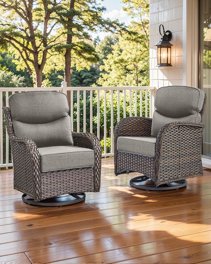 Luxury 22x24/22x25 6-Inch Smile Patio Cushions for Outdoor Furniture Set of 6 - Thick Back & Deep Seat Outside Chair Cushions for Rattan Metal Glider Loveseat Sectional Sofa - Grey