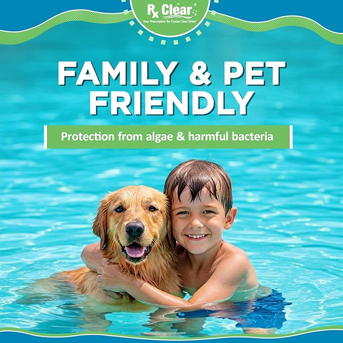 Rx Clear 3" Inch Chlorine Tabs | 25 Pounds | Individual Stabilized Chlorinating Tablets for Sanitizing Swimming Pools | Long Lasting, Slow Dissolving, and UV Protected