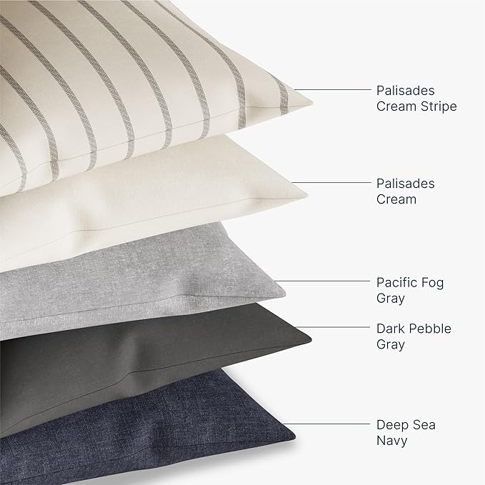 Outer Outdoor Throw Pillow with OuterWeave Performance Fabric, Decorative Outdoor Pillow for Patio & Outdoor Furniture, Includes Machine Washable Pillow Cover and Insert - Pacific Fog Gray, 20"x20"