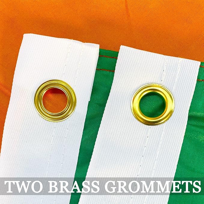 Double Sided Irish Flag 4x6 Outdoor Heavy Duty- 3Ply 240D 4 Rows Stitched- Ireland 4x6 Flag- UV Fade Resistant With Canvas Header & 2 Brass Grommets
