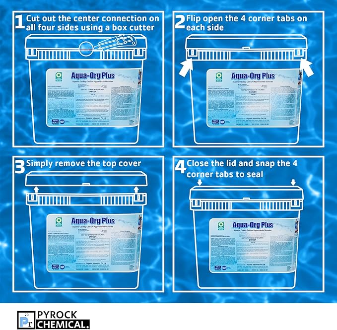 Pool Shock by Aqua Org Plus - 65% Granular Cal Hypo - Pool Shock for Swimming Pools, Spas and Hot Tubs (18 x 100 Pound)