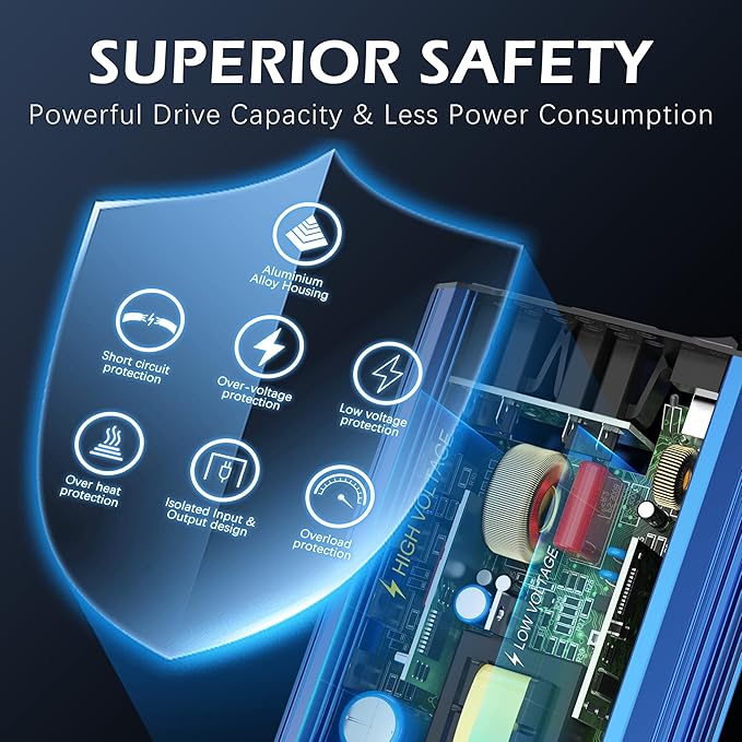300W Pure Sine Wave Power Inverter for Car Truck RV Adapter DC 12V to AC 110V 120V with USB-C PD30W and QC3.0 USB-A and 2 AC Outlets Compatible with Lithium Battery by VOLTWORKS