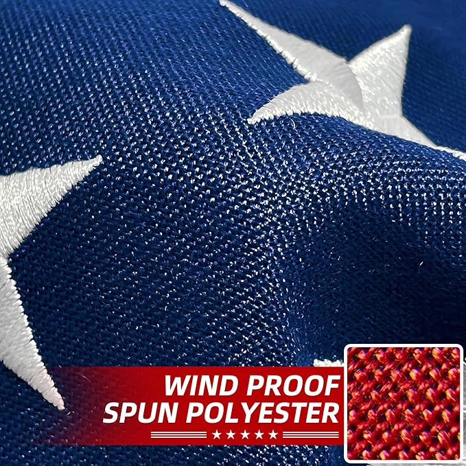 Premium American Flag 2x3 Ft TearProof Series for Outside, Heavy Duty Outdoor，Longest Lasting, Super Tough Fade Resistant Spun Polyester, High Wind US Outdoor Flags Embroidered Stars, Sewn Stripes, Brass Grommets