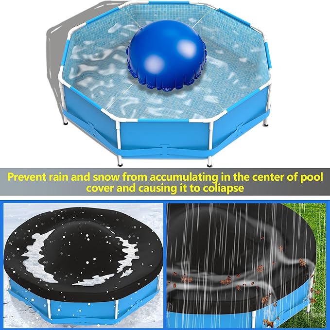 Sfcddtlg 4 x 4 Ft Pool Air Pillows for Above Ground Pools- Round Winter Pool Cover Pillow- Ice Equalizer Air Pillow- Swimming Pool Winterizing Closing Pillow with Ropes for Support Pool Covers