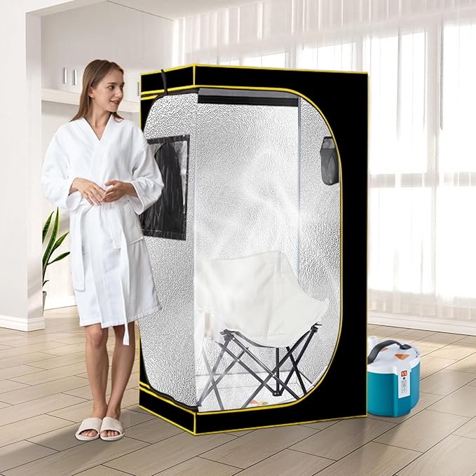 Oversized Portable Sauna Chair, Fast Folding Chair with Carrying Bag for Personal Home Sauna (White)