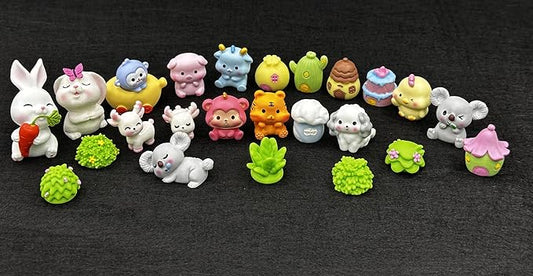 Geiomoo Mini Resin DIY Crafts Set, Miniature Fish Tank Mixed Garden Accessories for Landscape Home Decors (25 Pcs)